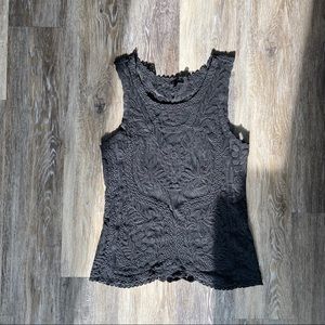 Express lace sheer black tank top, small